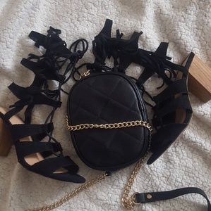 BRAND NEW black strappy heels